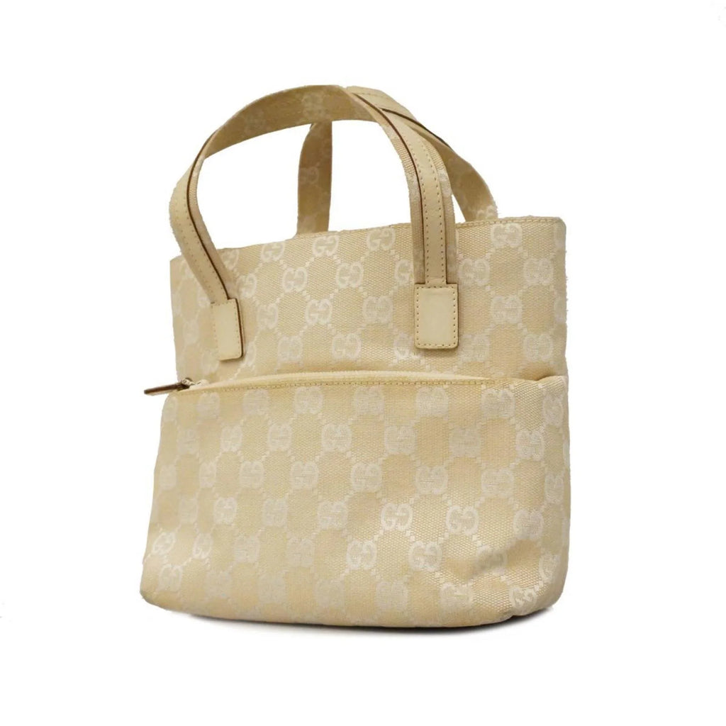 Canvas GG Ivory Leather 002 Handbag Gucci Women's (Good) 1079 Pre-Owned