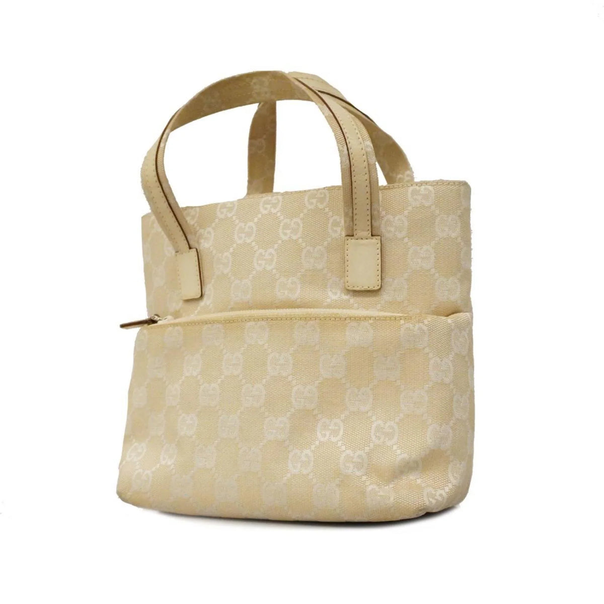 Canvas GG Ivory Leather 002 Handbag Gucci Women's (Good) 1079 Pre-Owned