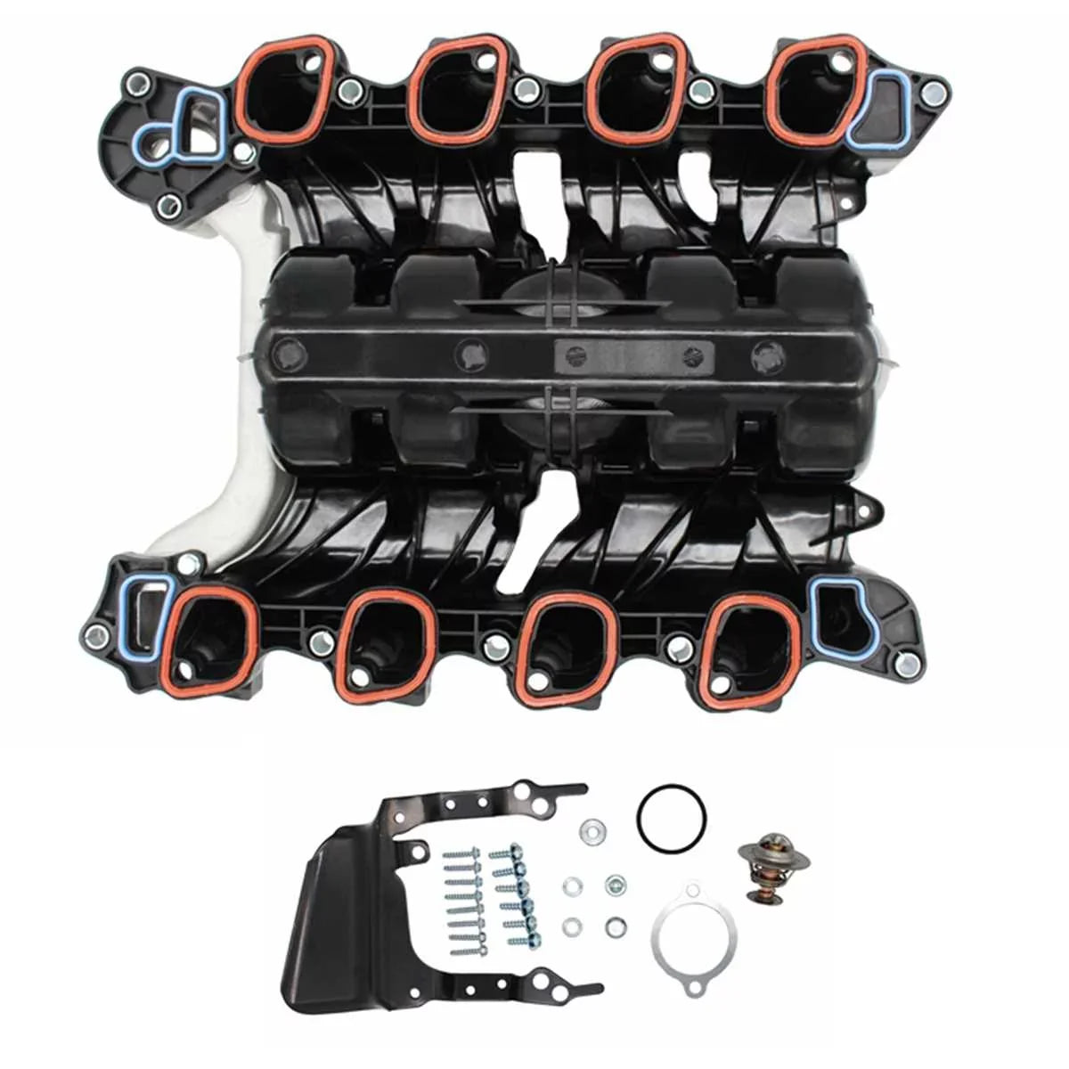 and AutoShack Victoria Town Explorer Gaskets Lincoln with Grand Car Manifold Mercury Ford Mustang Without Replacement Mountaineer Marquis Heated Coolant for PCV Upper Crown Intake Thermostat