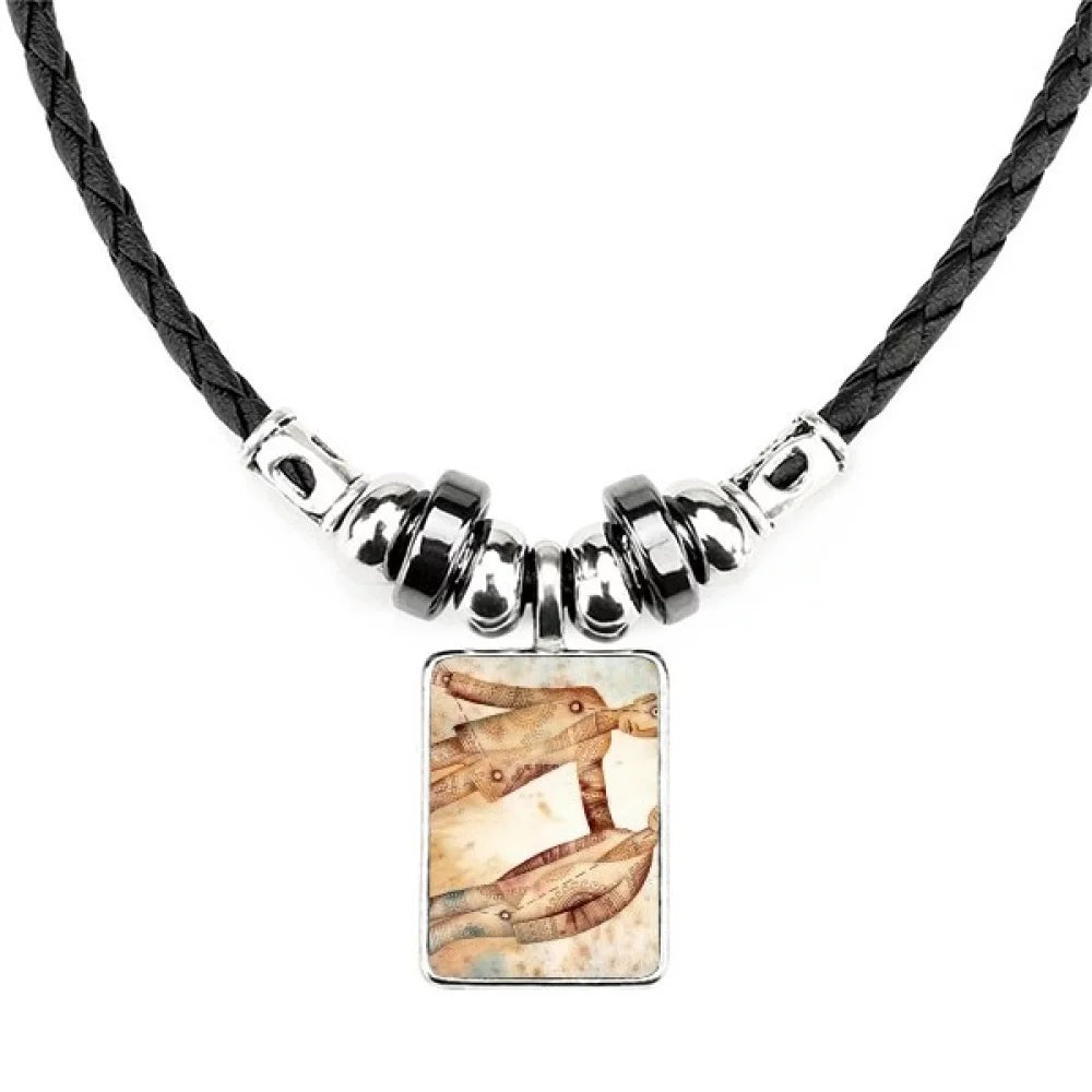 June Torque Pendant Rope Leather Jewelry May Zodiac Necklace Geni Constellation