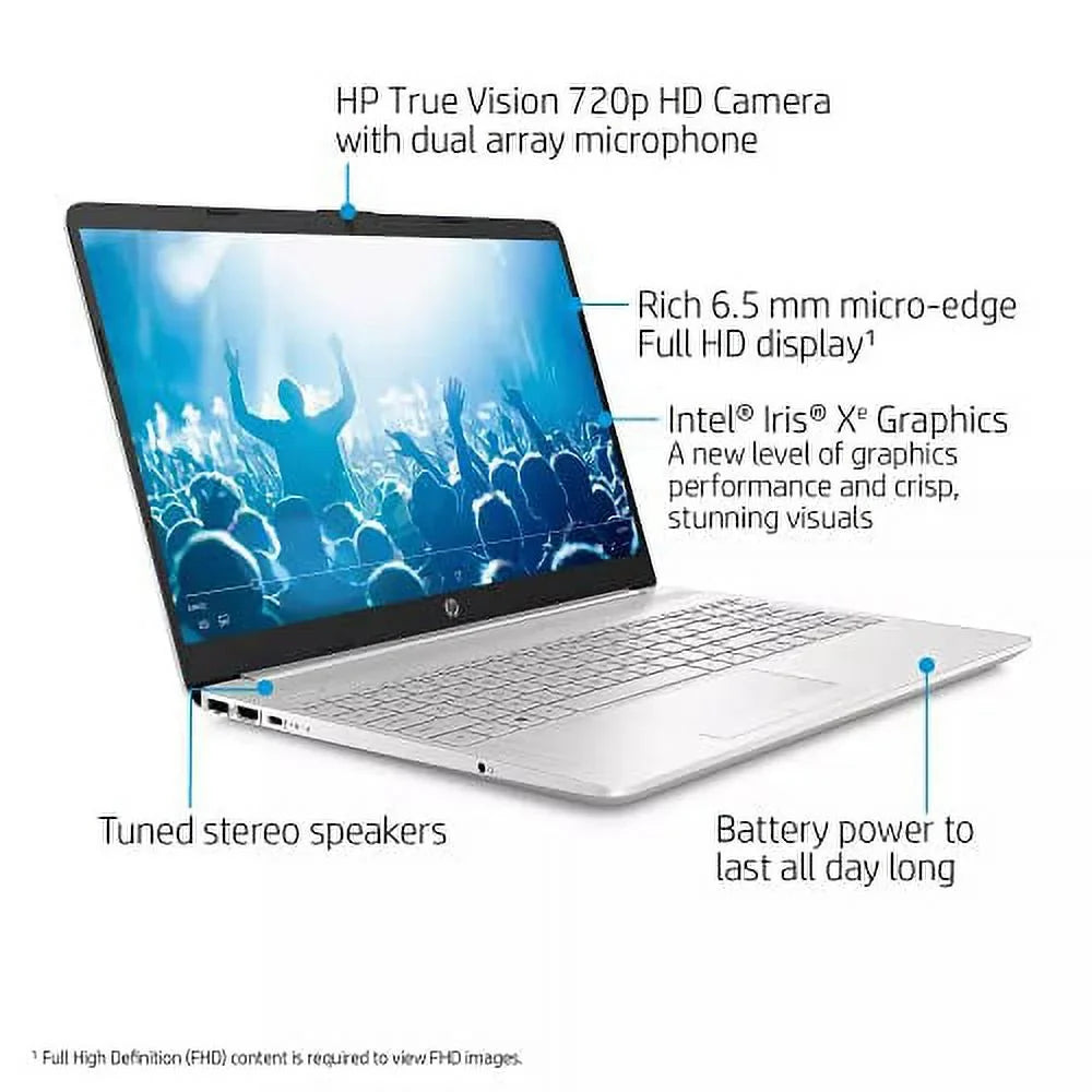 16GB Touchscreen PC RJ45 Silver BT Webcam w/RE Backlit HD AC 2022 DDR4 Windows USB-C 256GB Intel Accessories HP HDMI i5-1135G7 Laptop SSD 4-Core Iris Xe NVMe Keyboard WiFi Graphics 15.6" 10