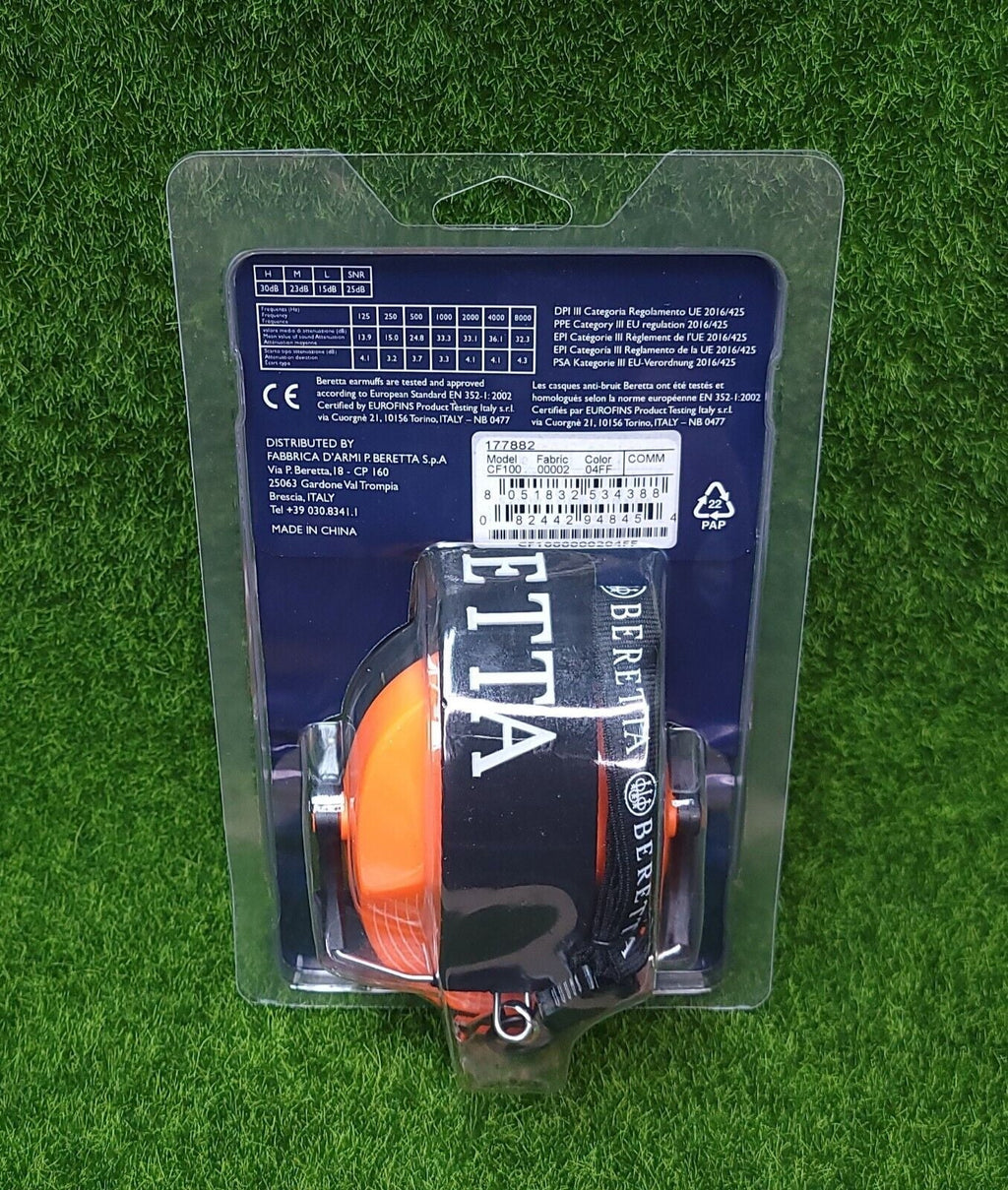 25dB, Fluorescent Safety Beretta Orange Pro Earmuff,