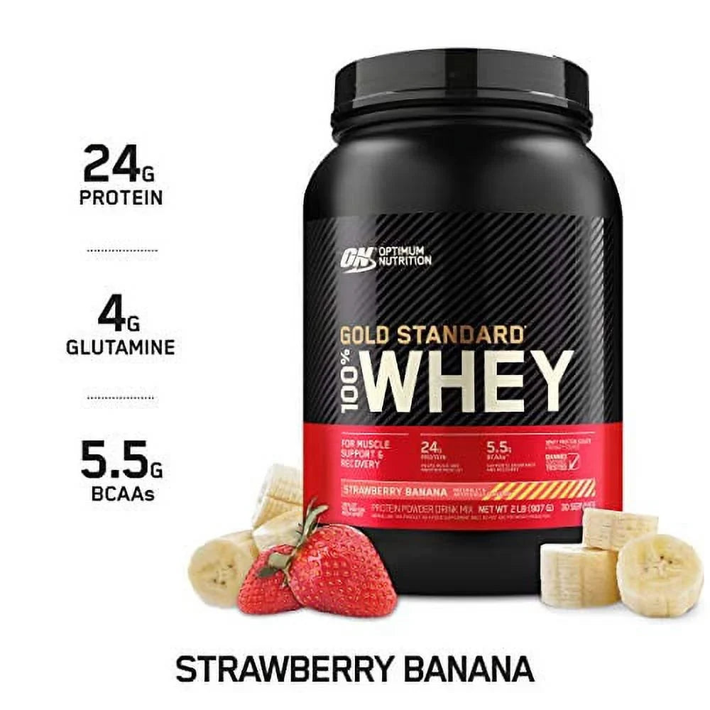 Nutrition Whey Gold 2 Standard Optimum Protein Pound Powder, (Packaging May Vary) 100% Strawberry Banana,