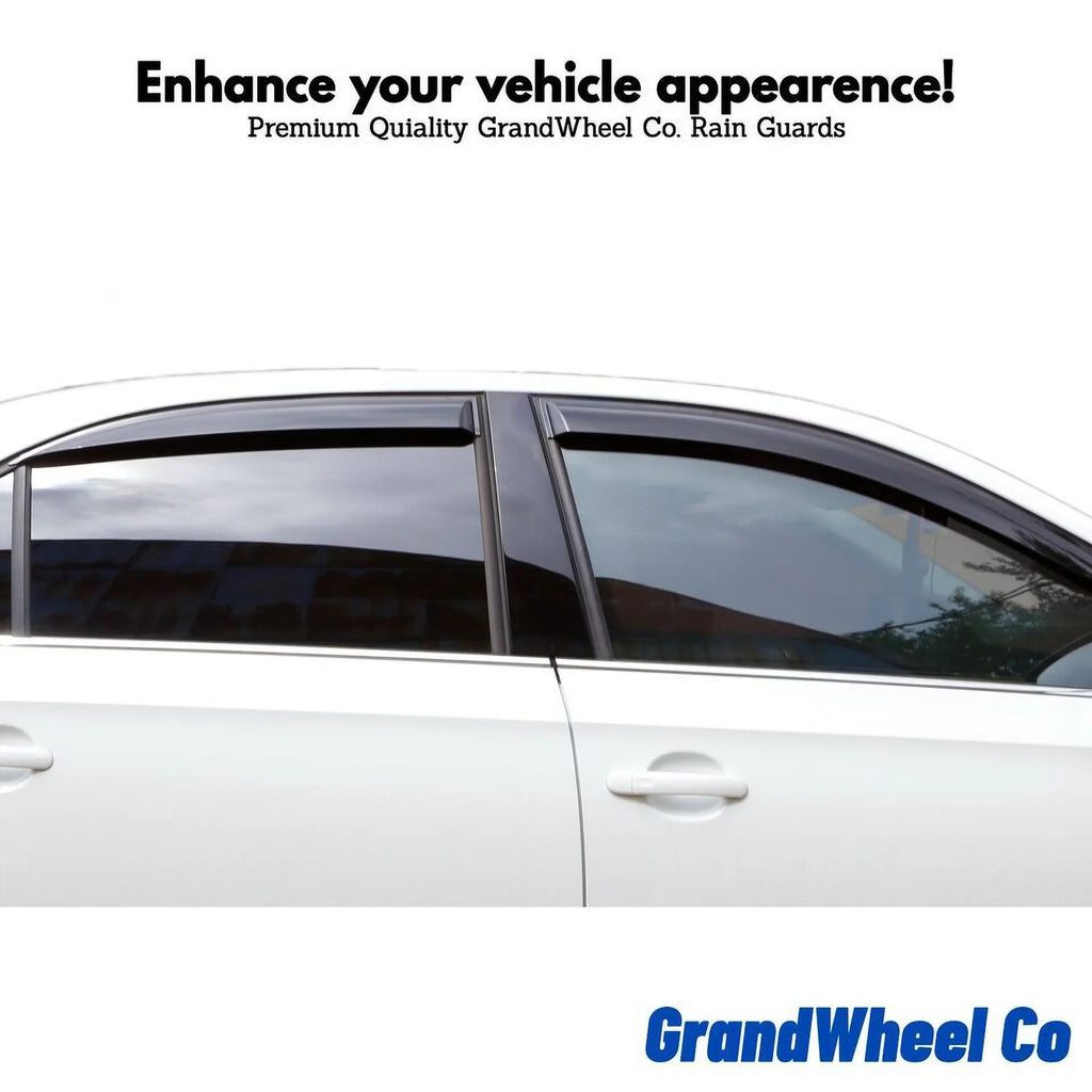 Guards Outlander - Window Side Compatible Deflectors Tape-On GrandWheel with 4pcs. 2014-2021 Mitsubishi Tinted Smoke Rain Co Visor Vent GW0389