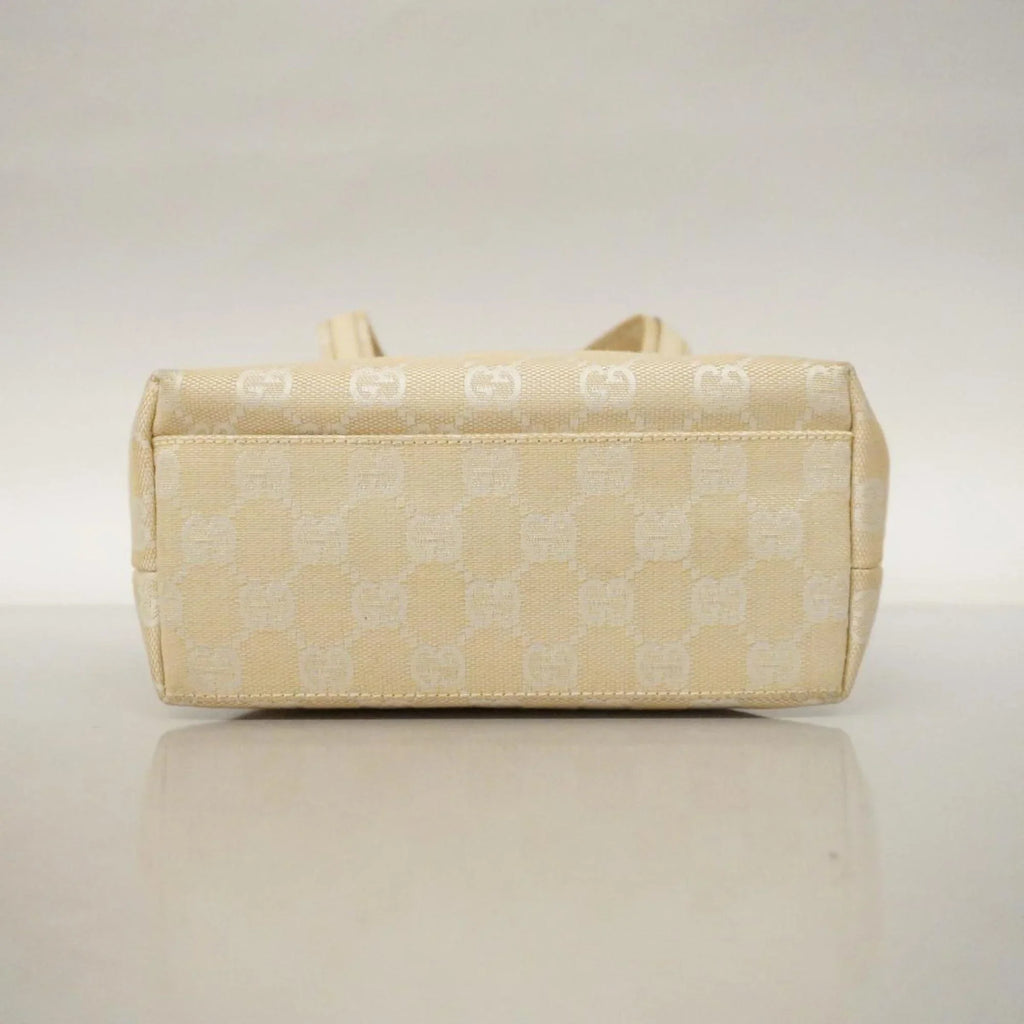 Canvas GG Ivory Leather 002 Handbag Gucci Women's (Good) 1079 Pre-Owned