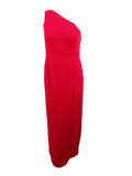 One-Shoulder Klein Calvin Slit (14, Gown Women's Red)