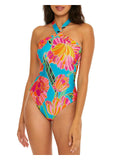 Reversible Swimsuit One-Piece Nylon Turk Trina Reversible Womens Halterneck