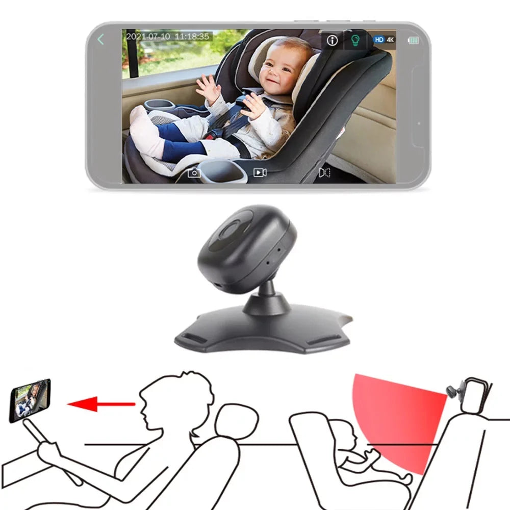 and Car Baby Camera 360° Wireless Powered Night Vision Anself with Rotation Mirror USB -