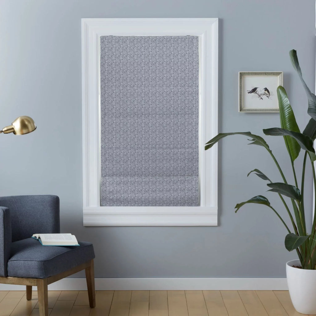 Shade, Exclusive 34"x64", Grey Home Esme Blackout Roman Dark Total