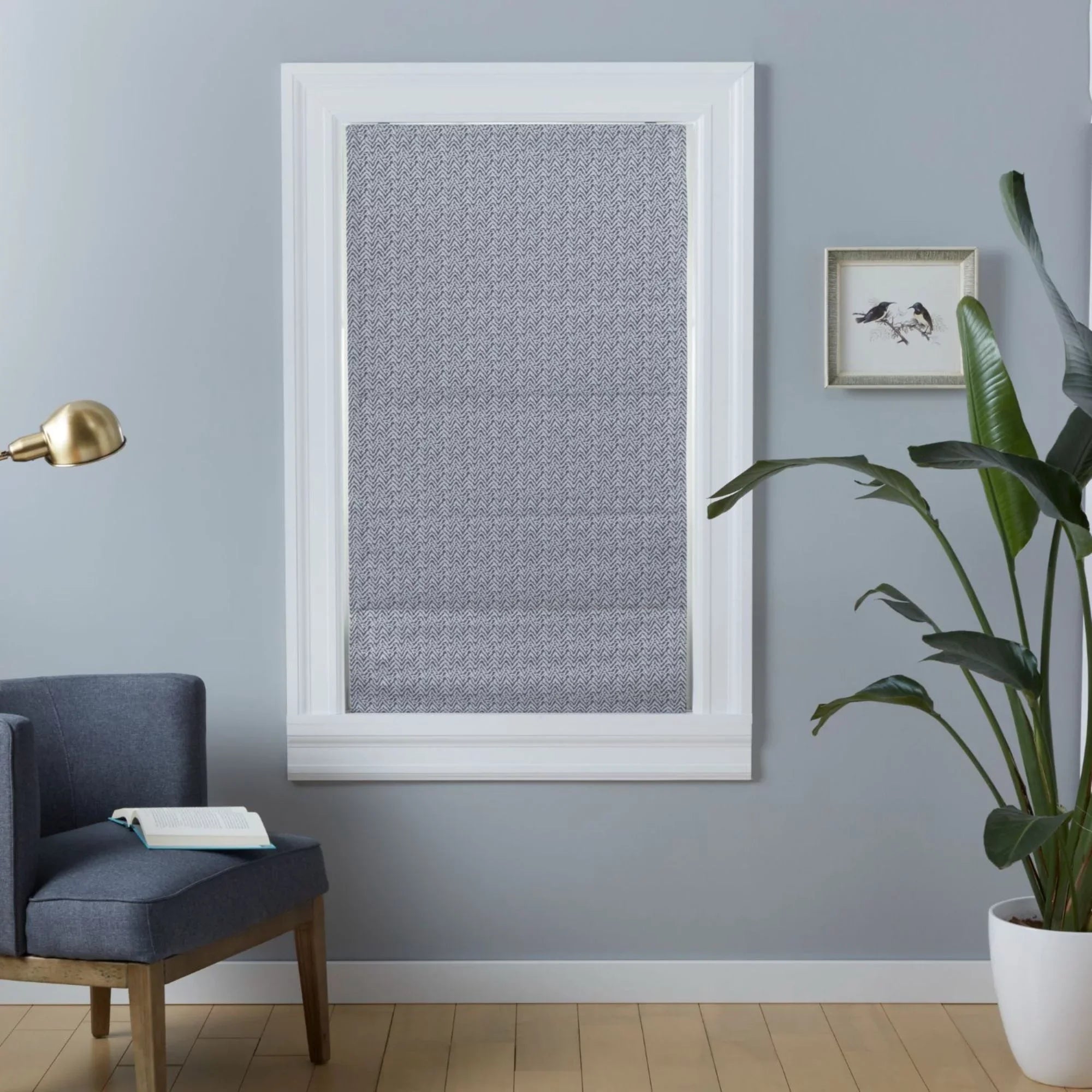 Shade, Exclusive 34"x64", Grey Home Esme Blackout Roman Dark Total
