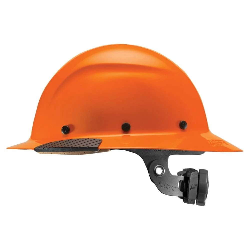 HiVis Brim with Hard DAX Suspension Hat Safety Lift Orange Ratchet Full