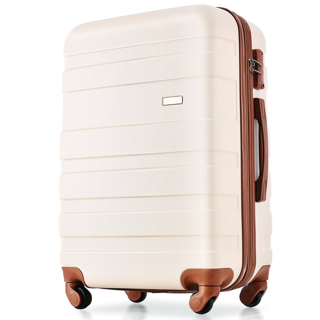 TSA Lightweight and Durable brown) Hardside Clearance Suitcase Sets Lock Expandable Luggage ABS sets Suitcase Luggage 3pcs Hardshell 20''24''28''(ivory Model Spinner with Wheels New