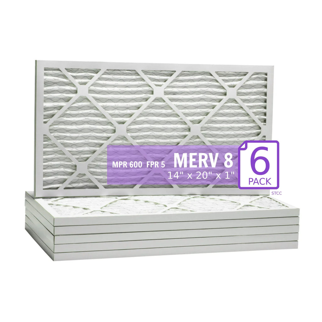 14x20x1, Pleated DMK80 Mechanical Pack) Surface Filter, (6 Extended Air 8, MERV Purolator