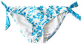 Turquoise/White Athena Women's Bikini Side Bottom Floral Print Tie Swim Hybrid Retro