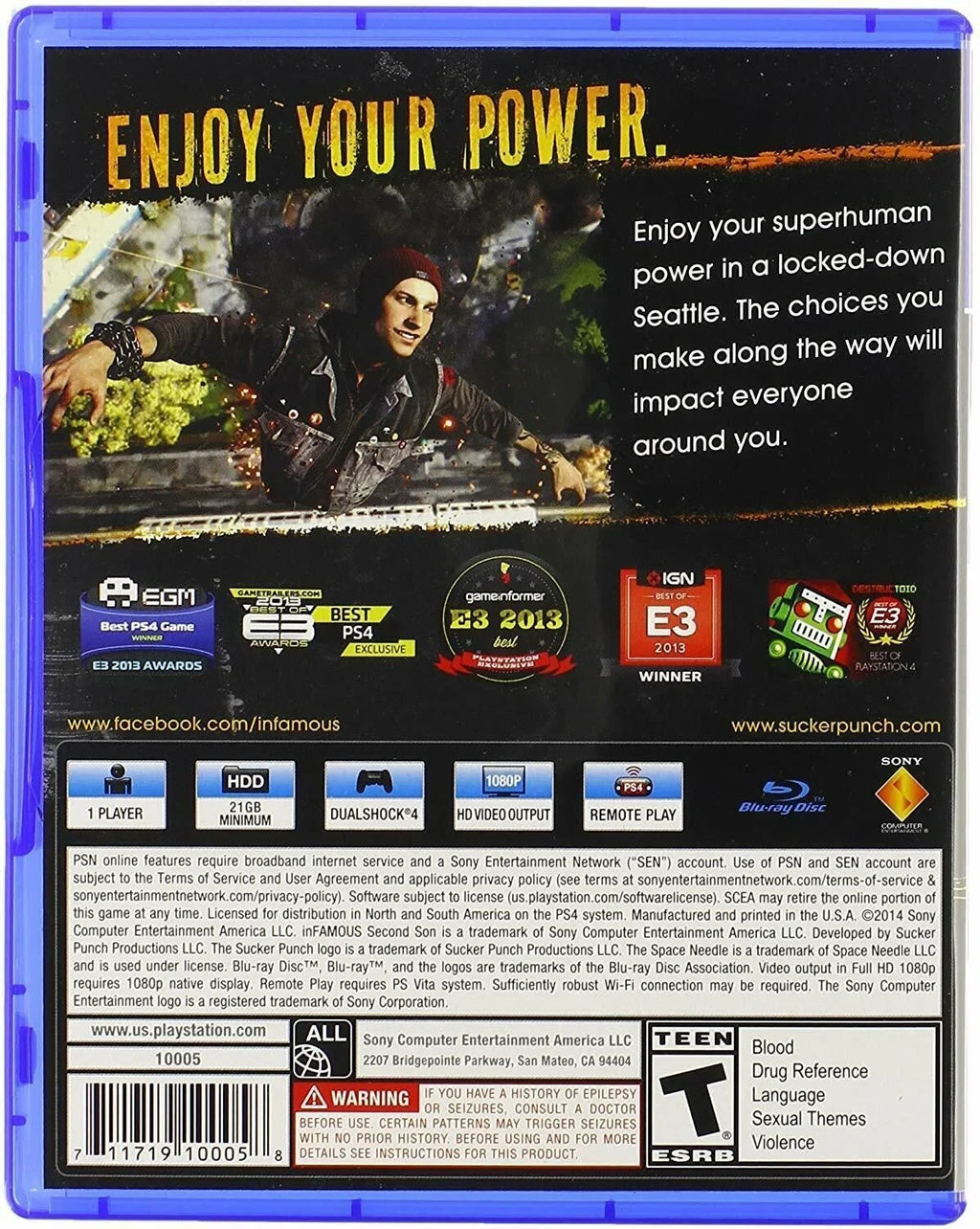 4 [NTSC Son Second Sony Playstation NEW Free Region Classic] - PS4 inFAMOUS: