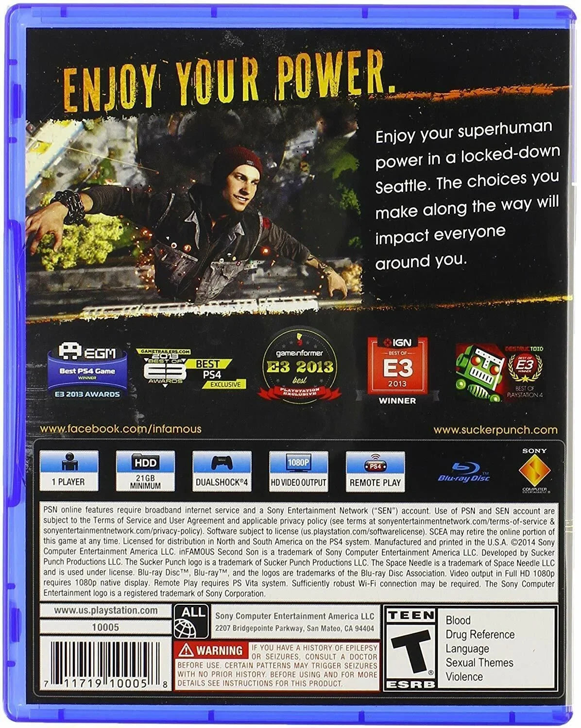 4 [NTSC Son Second Sony Playstation NEW Free Region Classic] - PS4 inFAMOUS: