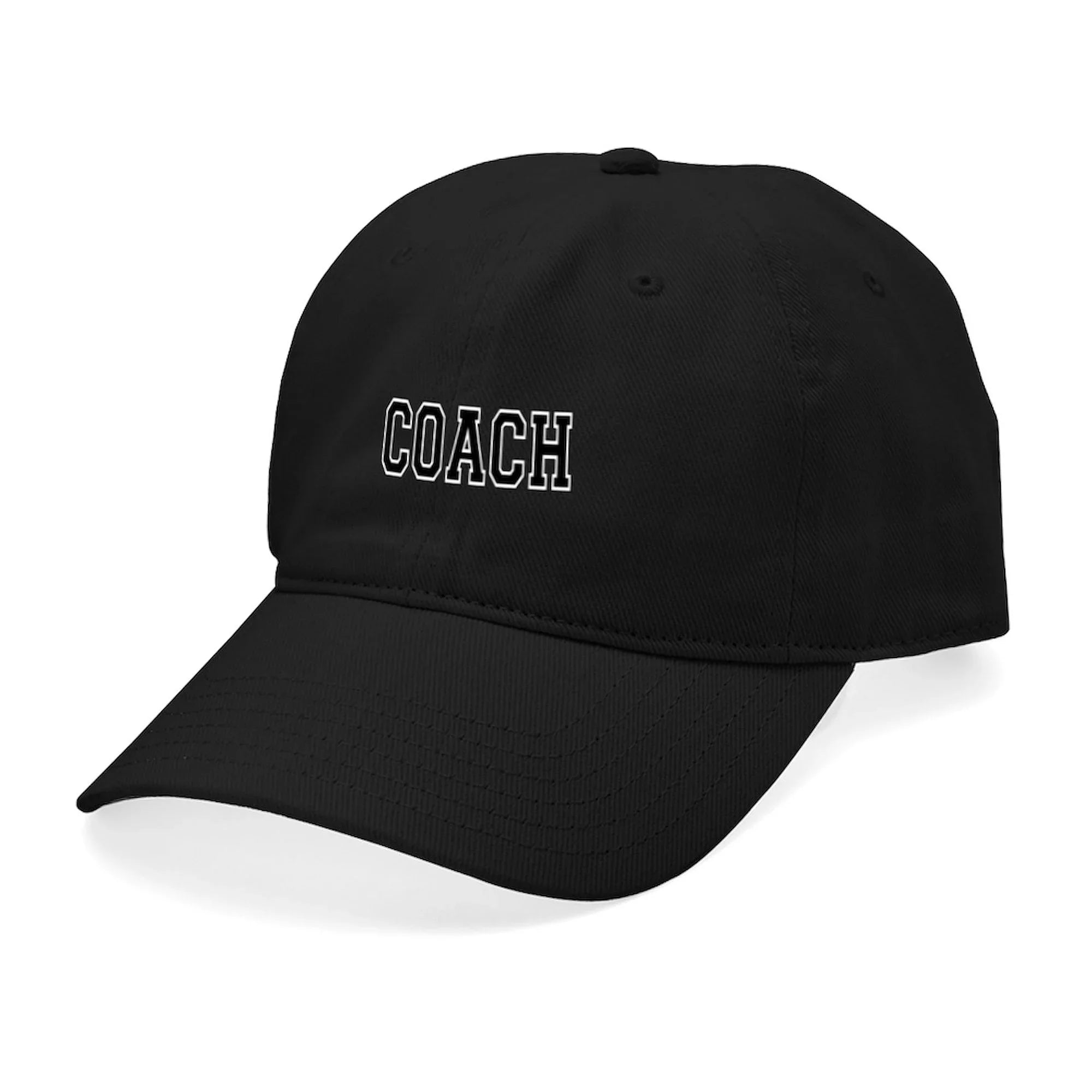 '- Cotton Black Adjustable CafePress Coach Black Hat Canvas - Cap Baseball Printed
