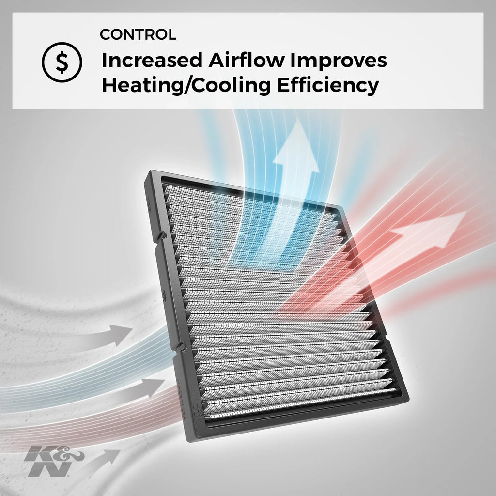 Vehicle Select K&N and Designed Models, Air Filter: VF1013 Cabin Reusable: For 2004-2019 Toyota/Subaru/Suzuki/Scion Washable
