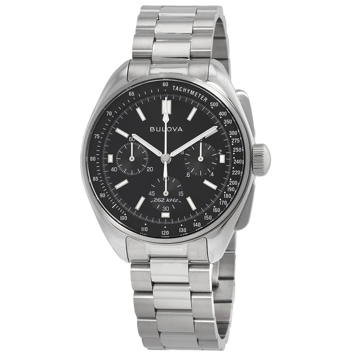 Pilot Men's Black Archive Quartz Watch Chronograph 96K111 Dial Bulova Lunar