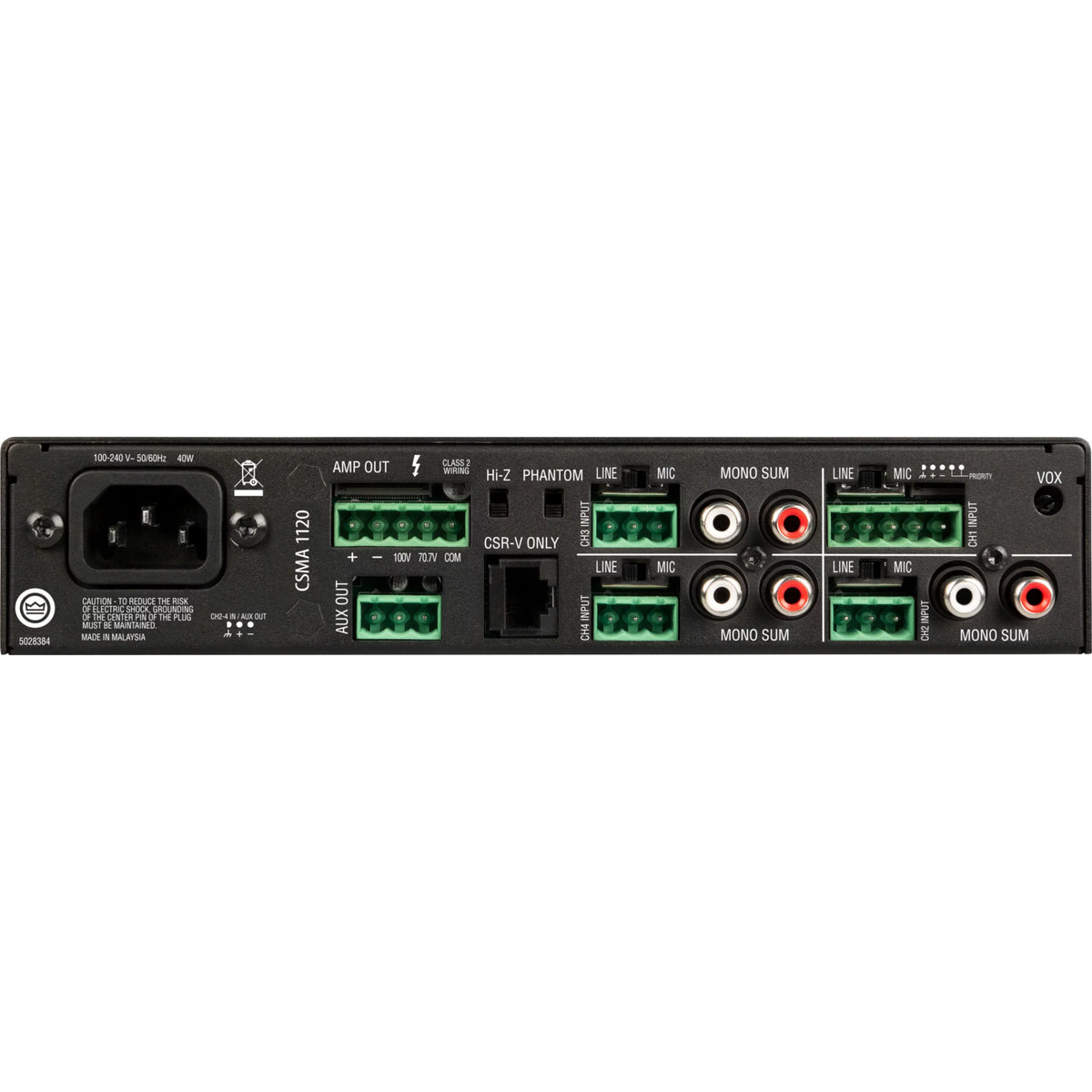 Channel Commercial CSMA 1120 JBL Amplifier, 1 RMS, W 120