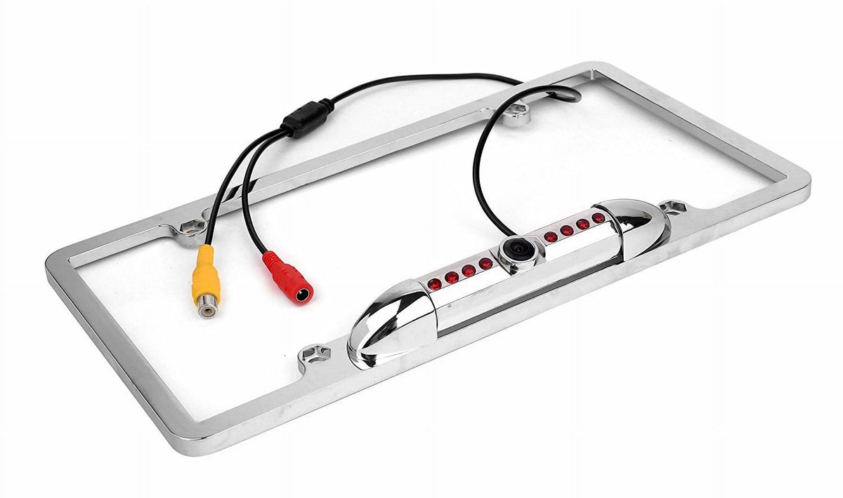 US Night Rear View New 12V Vision Plate Car License Camera 8 IR Backup Frame CMOS