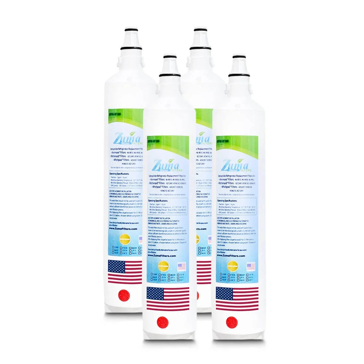 ZWFZ1-RF750 Pack Water - Filters - Made Subzero® # ZUMA Brand , U.S.A. Compatible , 4 Model in with , IC18FILH