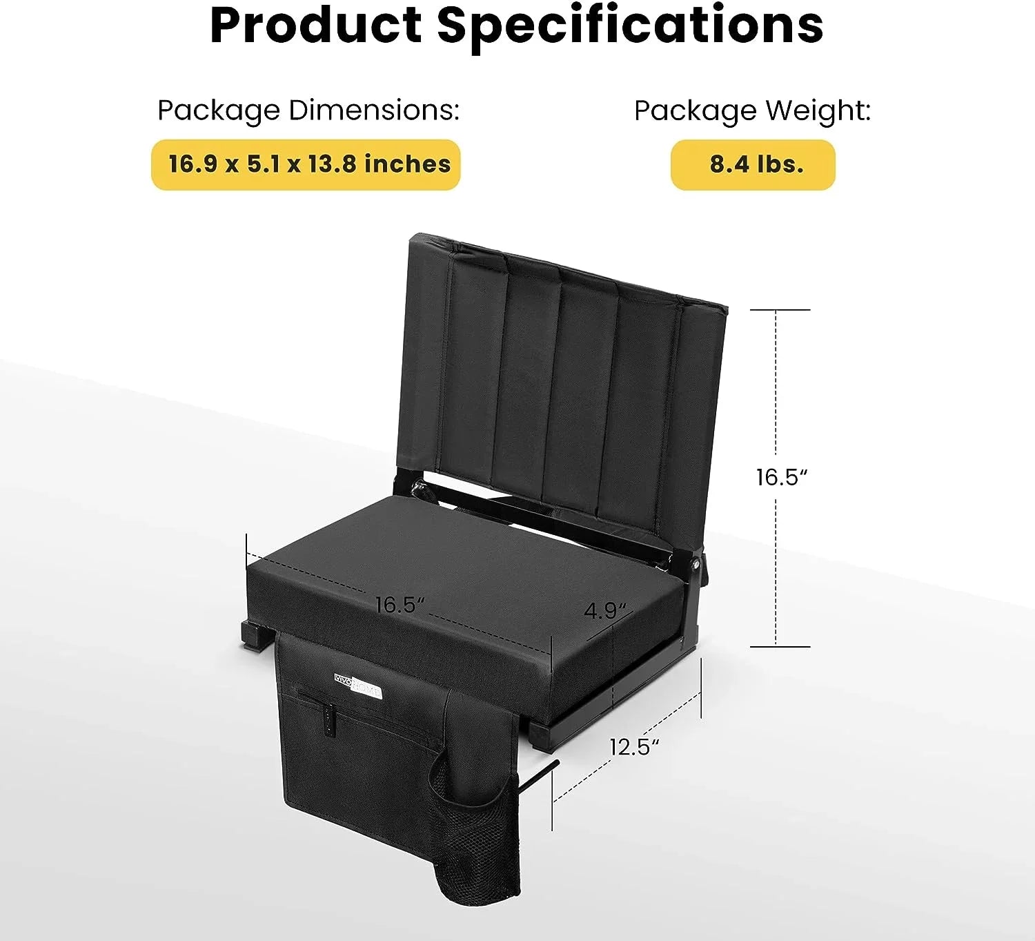 Support, Chair SPECSTAR Back and Seat Strap with Bleachers Holder Bleacher Stadium Portable Shoulder for Folding with Cup