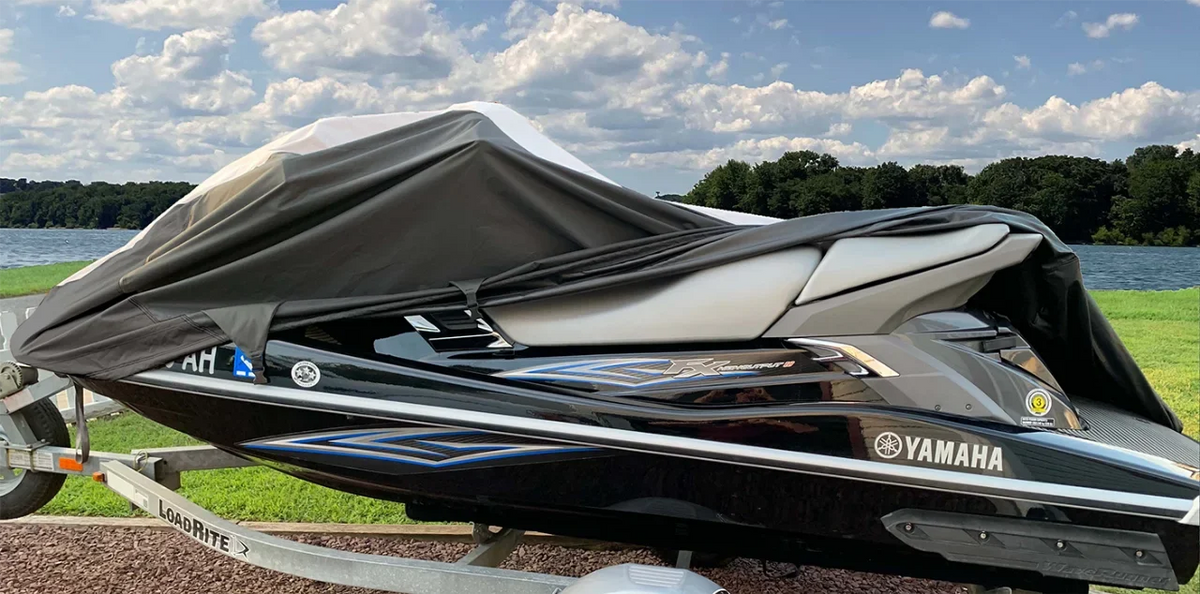 Ski PWC JET Sea-Doo Jet Cover 2002-2006 Black/Grey Doo 600D 4-TEC for Compatible Sea JetSki SUPER SKI HEAVY-DUTY PWC Cover GTX