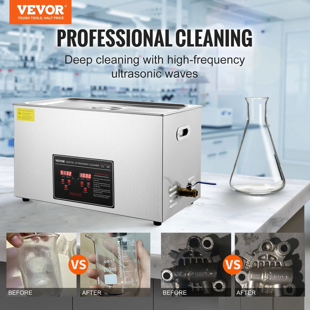 for Watch 30L Timer 752W Ultrasonic Instruments Glass Certified Professional Jewelry FCC Coin 304 Industrial Grade Cleaner Digital BENTISM Heating Sonic CE with Large RoHS Cleaner Cleaner Ring