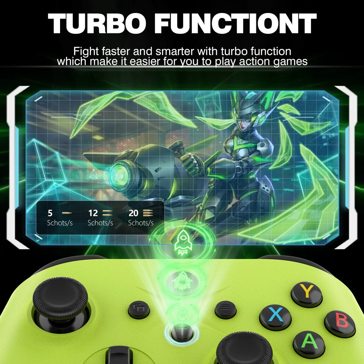 Xbox Battery One Jack Xbox Control X/S, for Green+Red with Pack Rechargeable Xbox Gamepad & Windows X/S, Controller Volume & - PC 2 10/11 Series Audio One, Button/Turbo/Macro/Motion Wireless Xbox