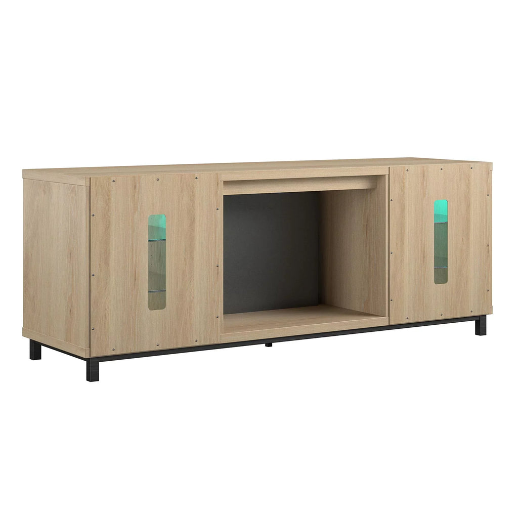 Stand Home Blonde TV to up in for Ameriwood TVs Lumina Deluxe 70" Oak Fireplace