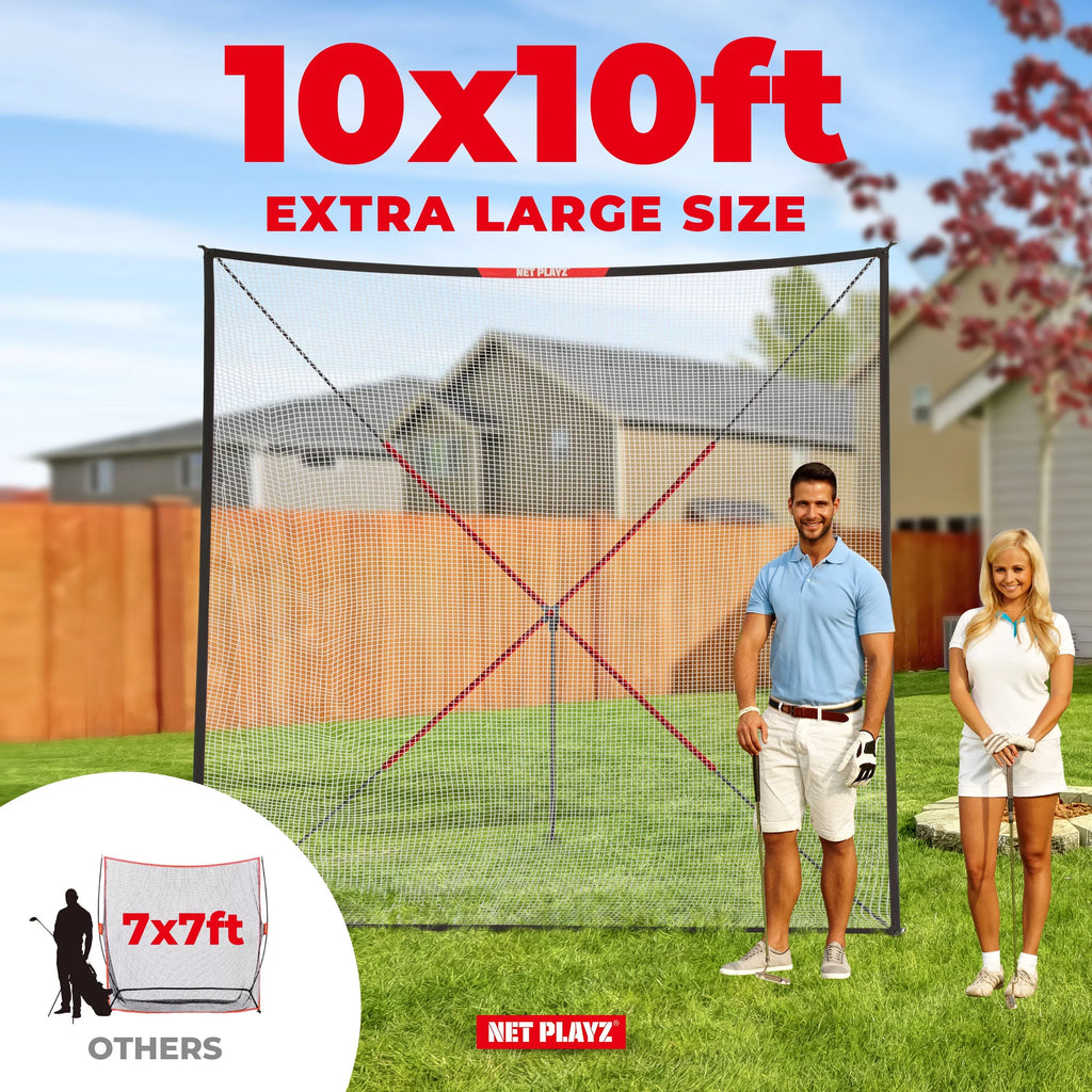 10ft Portable, Ball - Practice Big Swing Black Driving Range, Hitting Home Net Return, Size Auto Golf Aids, Training Net