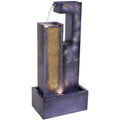 32" Tower Sunnydaze LED with Cascading Outdoor Fountain Metal Lights -
