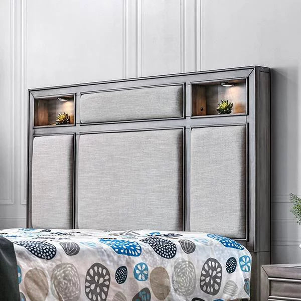 Bed Size Gray 1pc Transitional Finish Eastern Style Bedroom King Furniture