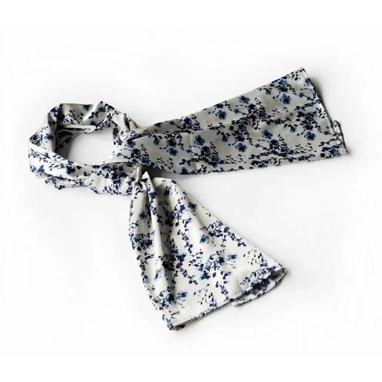 Blancho Chinese Blossom Silk Large Plum - White Scarf Style Elegant