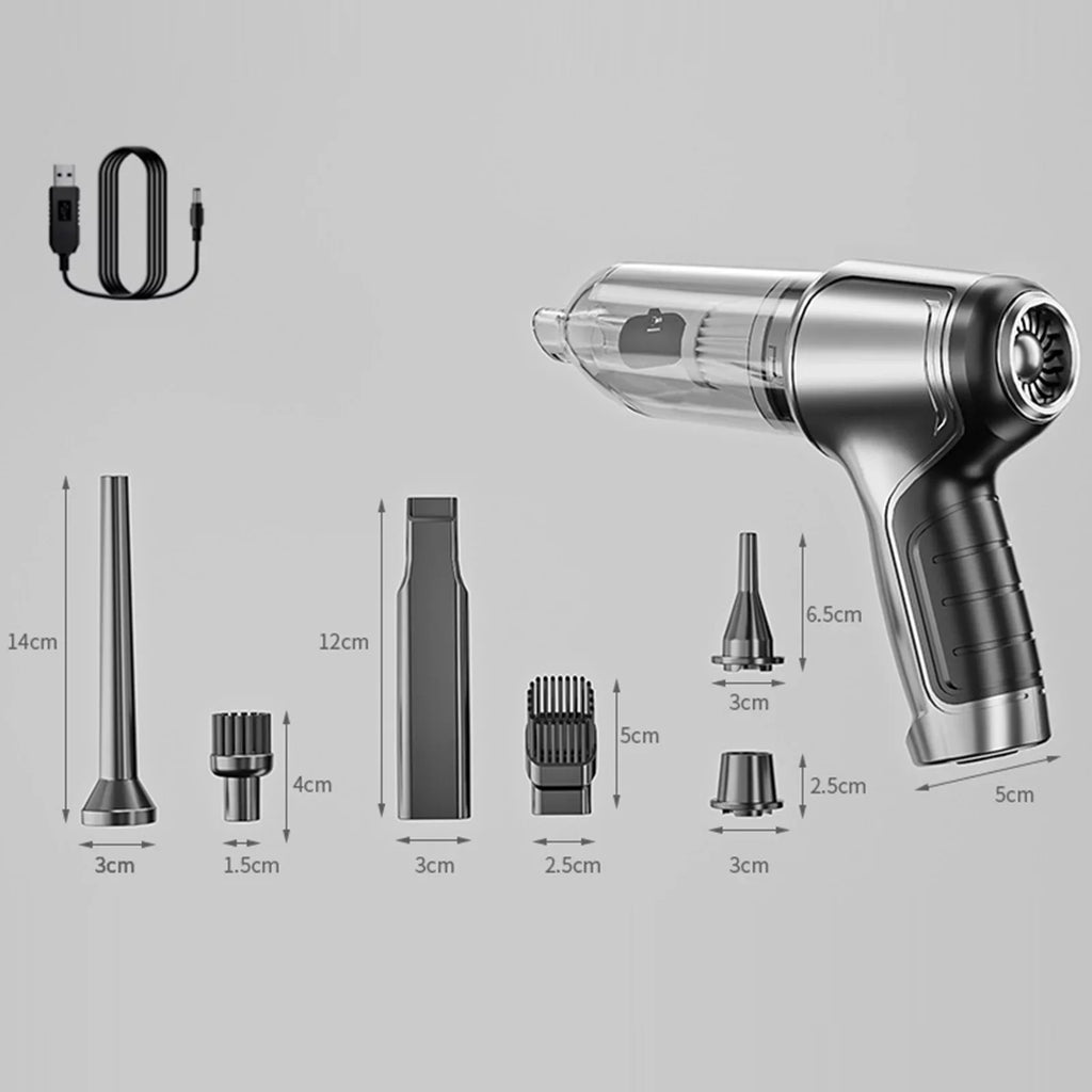 Pump Suction Cleaner Handheld Hair Car Gravel Portable USB Strong Handheld Hand With Air 19000Pa Dust Pet & Cleaning for Duster Cordless Home Tomfoto Office