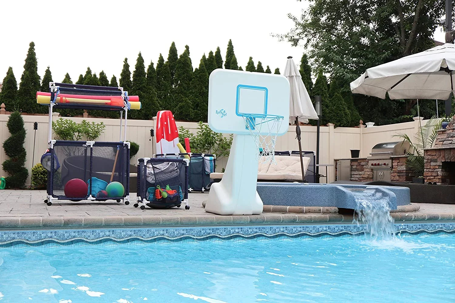 Equipment Kids Large, Blue Holder, Essentially x Bin, Floats Height, Organizer Rolling Balls and Storage Toys, x W 28" Floats, Noodles L Yours (43" Style Mesh Pool 25" H), 563009