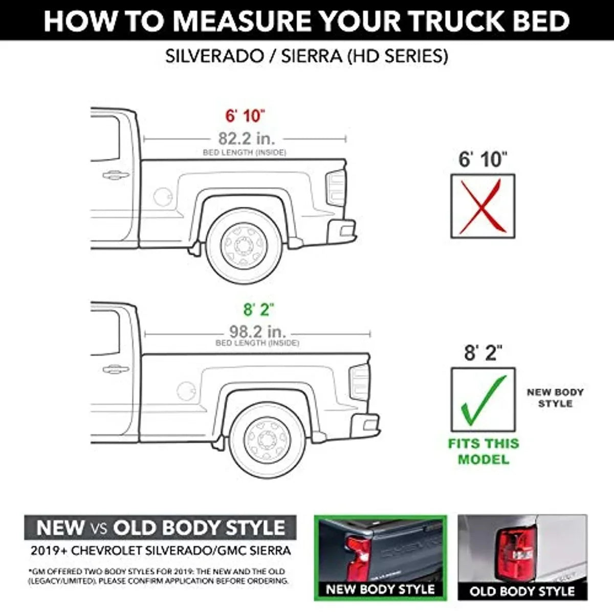 CHEVROLET GMC CT 2019-2023 TruXedo SILVERADO, Truck Tonneau Fits Bed Hard Cover 2019-2023 select: Rolling SIERRA Sentry