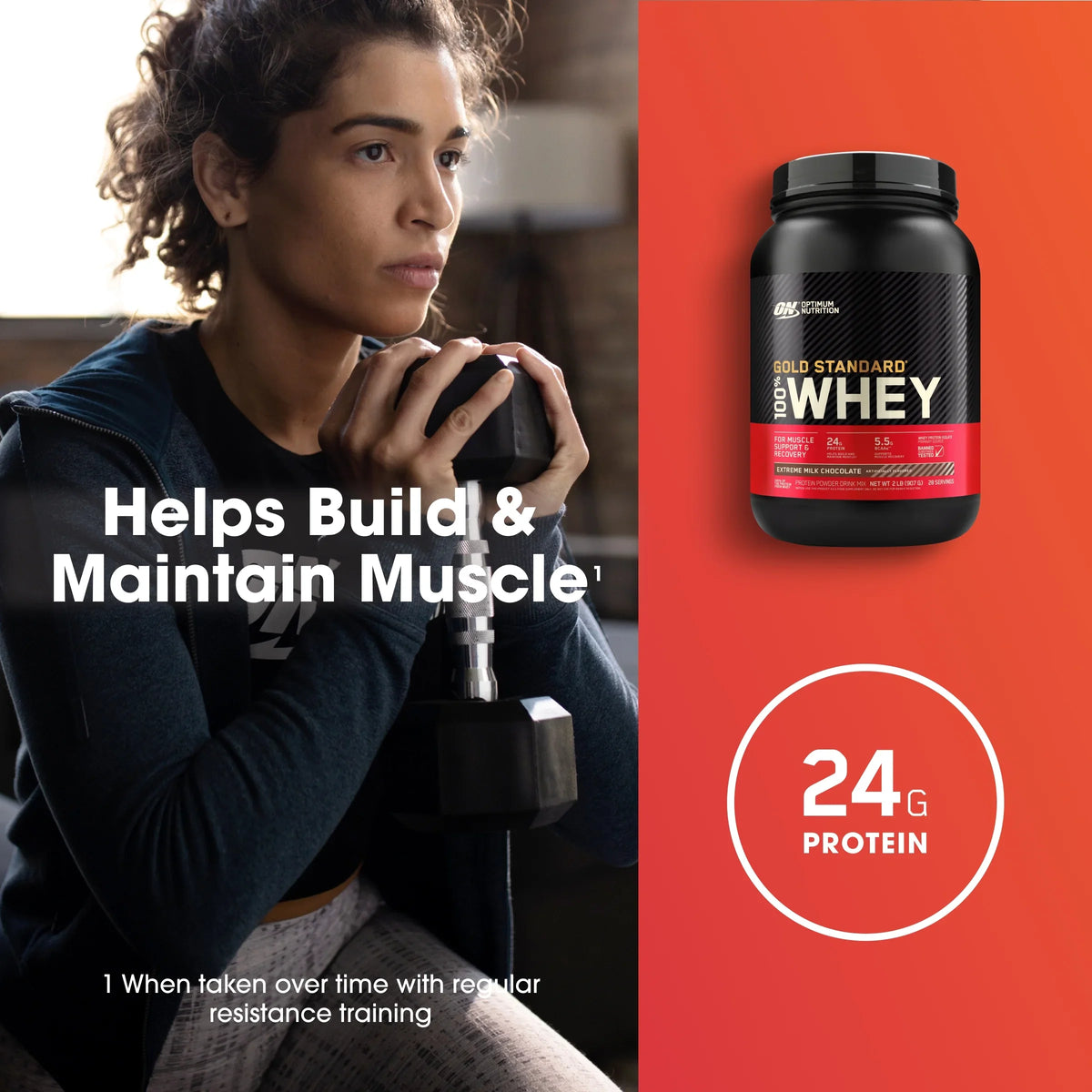 Chocolate, Protein Whey 28 Optimum 24g Protein, Gold Milk Nutrition, Powder, lb, 100% 2 Extreme Servings Standard