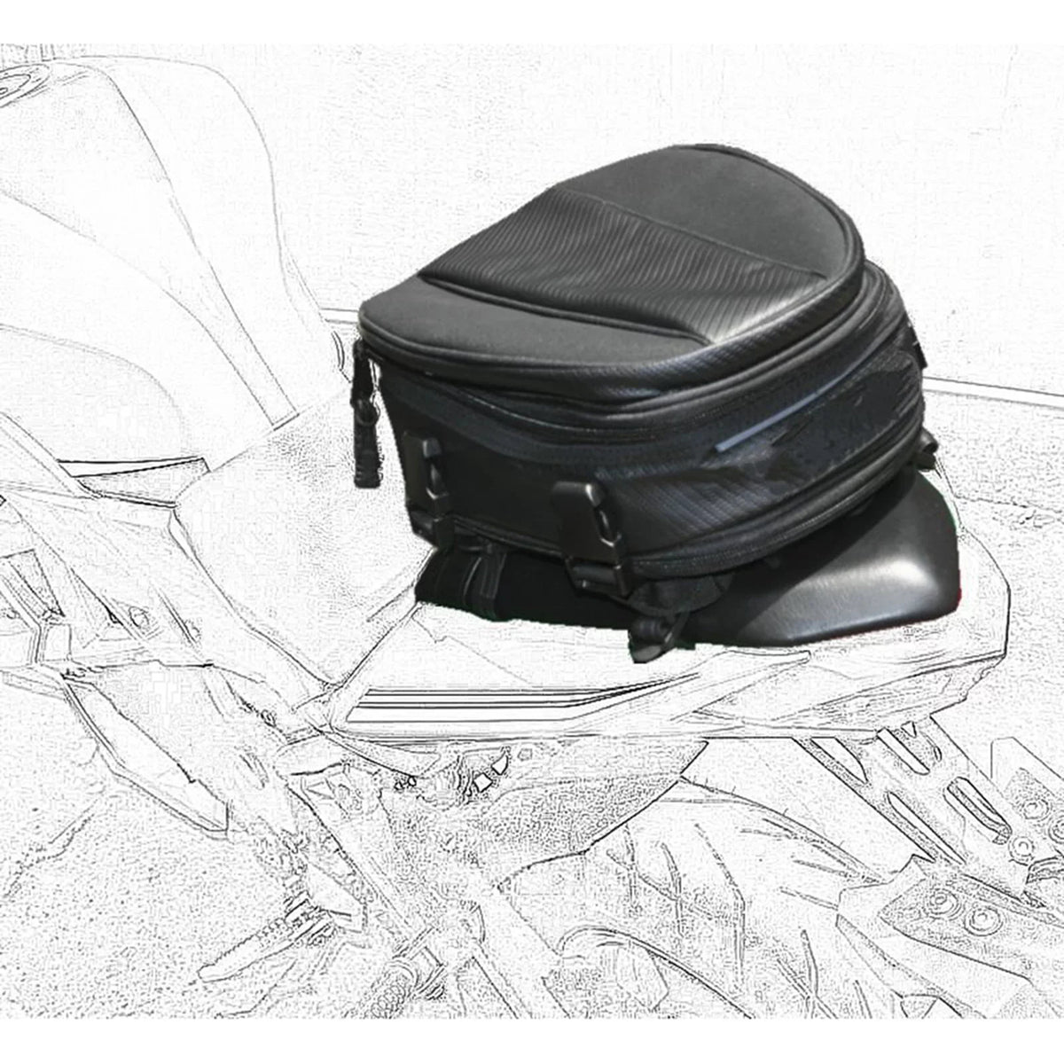 Leather Luggage Motorcycle Expandable Bag Bag Pack PU Rear Seat Tail