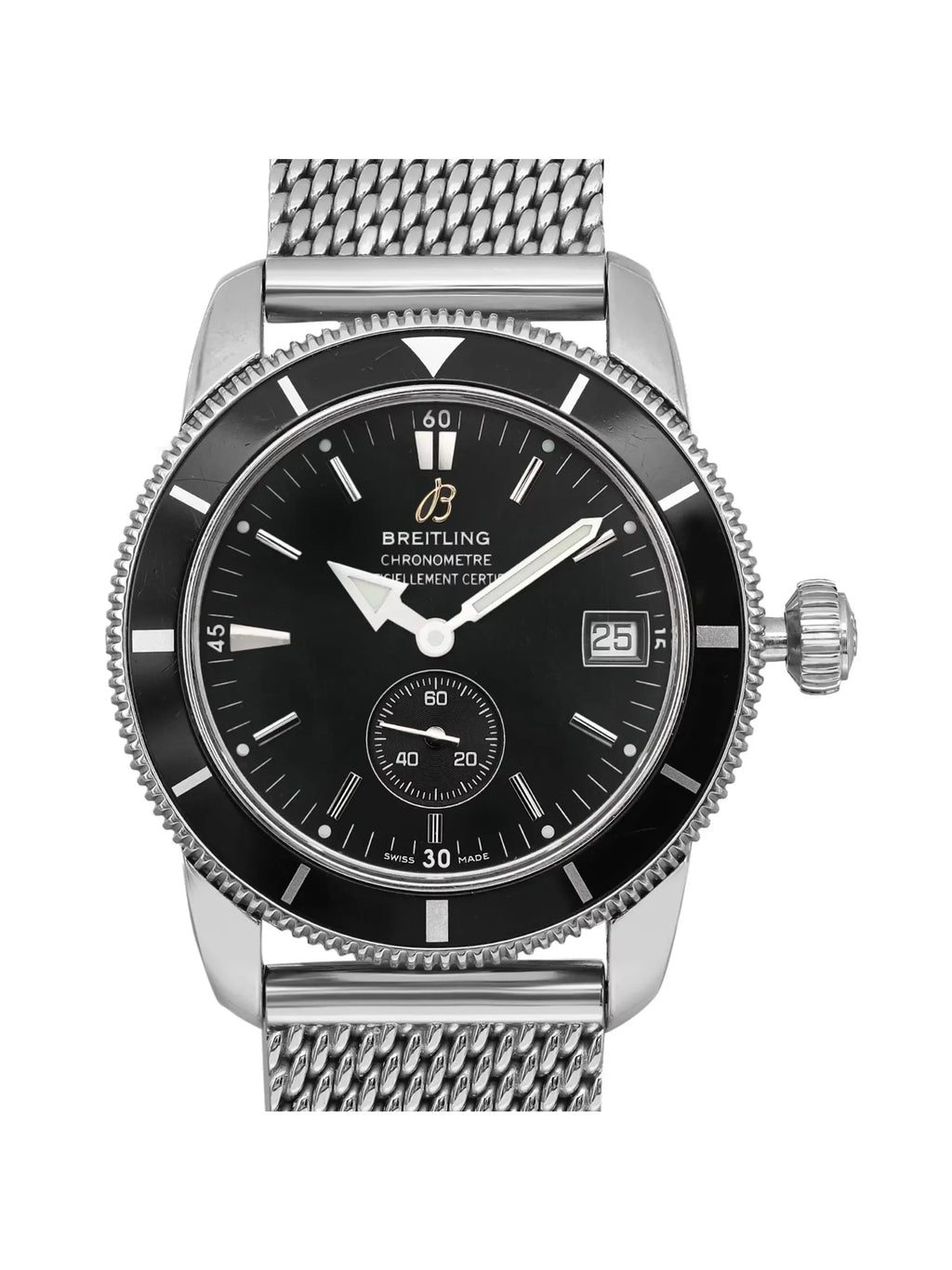 Black Heritage Dial Breitling Mens Watch 38mm SuperOcean A3732024-B869SS Steel