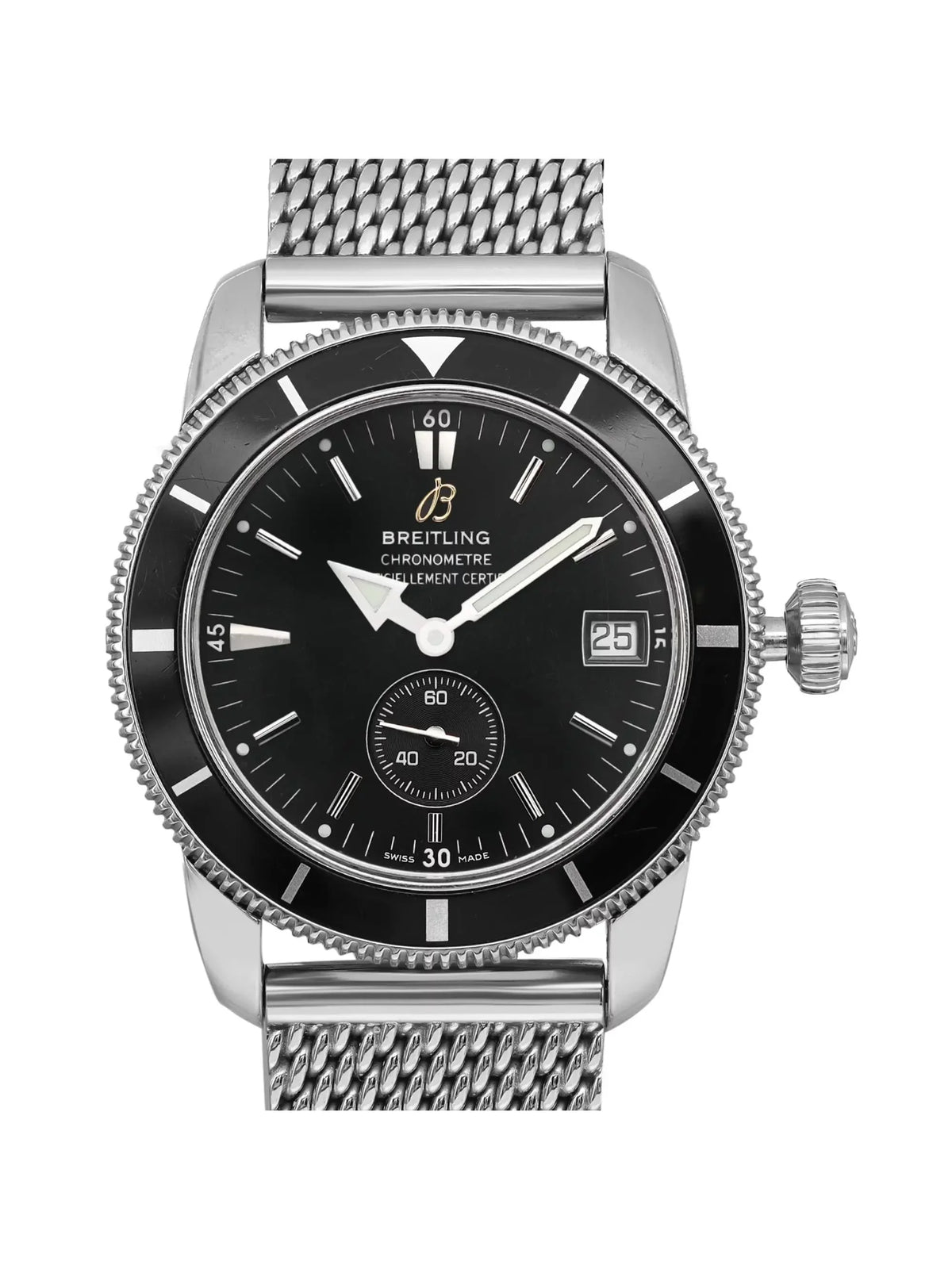 Black Heritage Dial Breitling Mens Watch 38mm SuperOcean A3732024-B869SS Steel