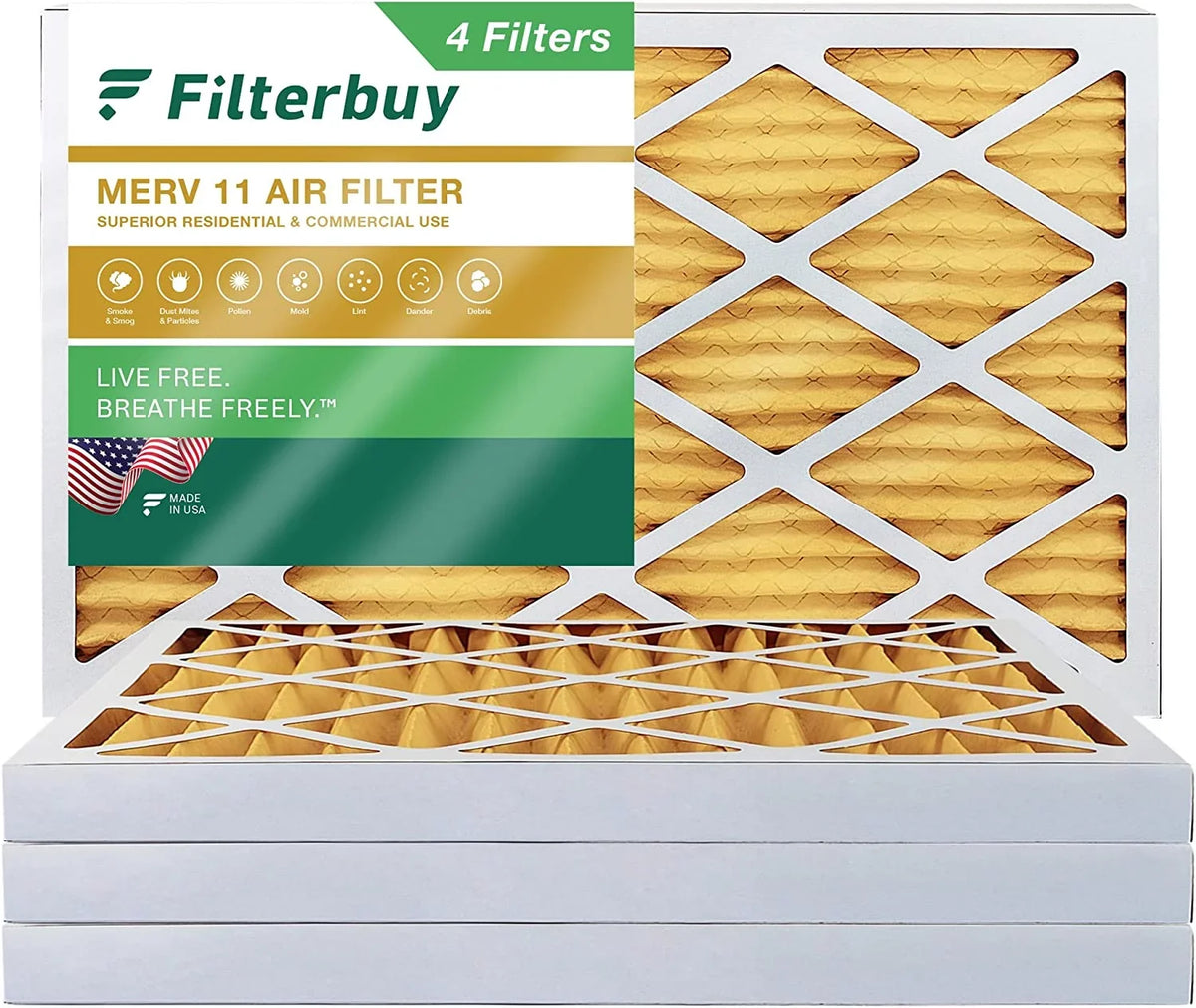Pleated (4-Pack) Air Filterbuy Filters AC MERV 11 HVAC Furnace 16x36x2