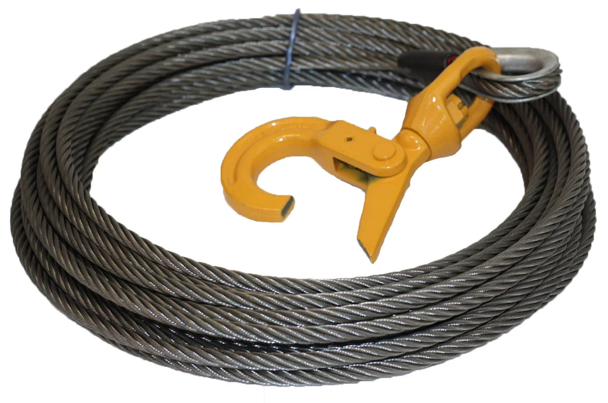Core Mytee Breaking 15,087 Self Steel Locking, Tow Truck Ultimate Cable Rollback Strength lbs 3/8" Rope Products Winch 75' Wrecker x