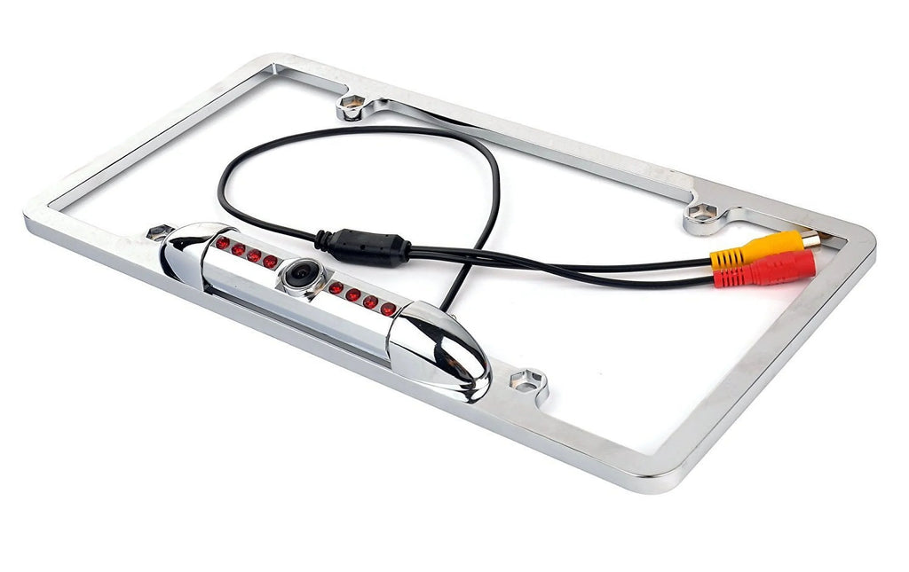 US Night Rear View New 12V Vision Plate Car License Camera 8 IR Backup Frame CMOS