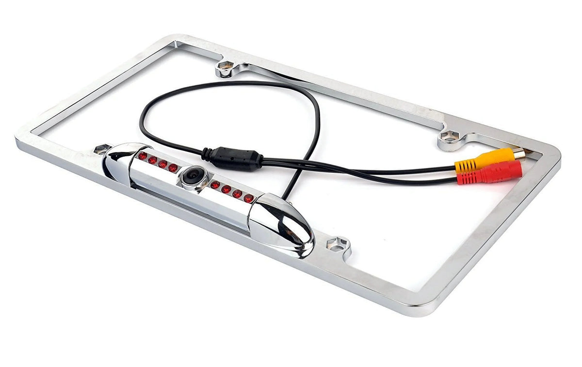 US Night Rear View New 12V Vision Plate Car License Camera 8 IR Backup Frame CMOS
