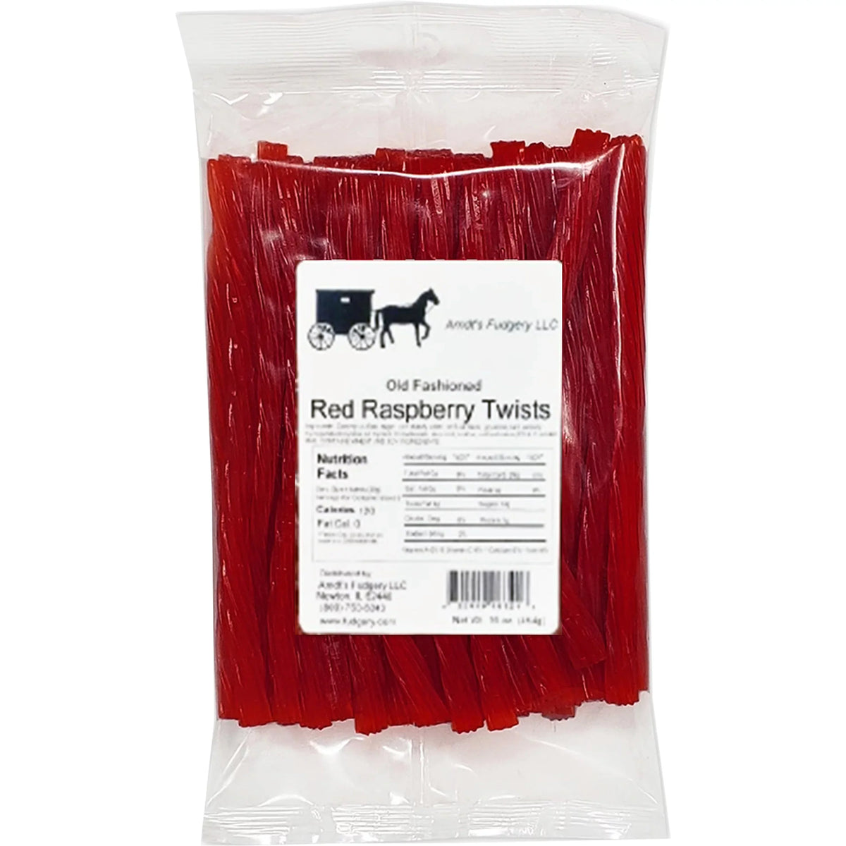 Twists Licorice Amish - Pkgs Raspberry - Oz 16 Three Red