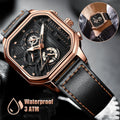 Leather Men's Date Quartz Business Chronograph Waterproof Watch Luminous Luxury