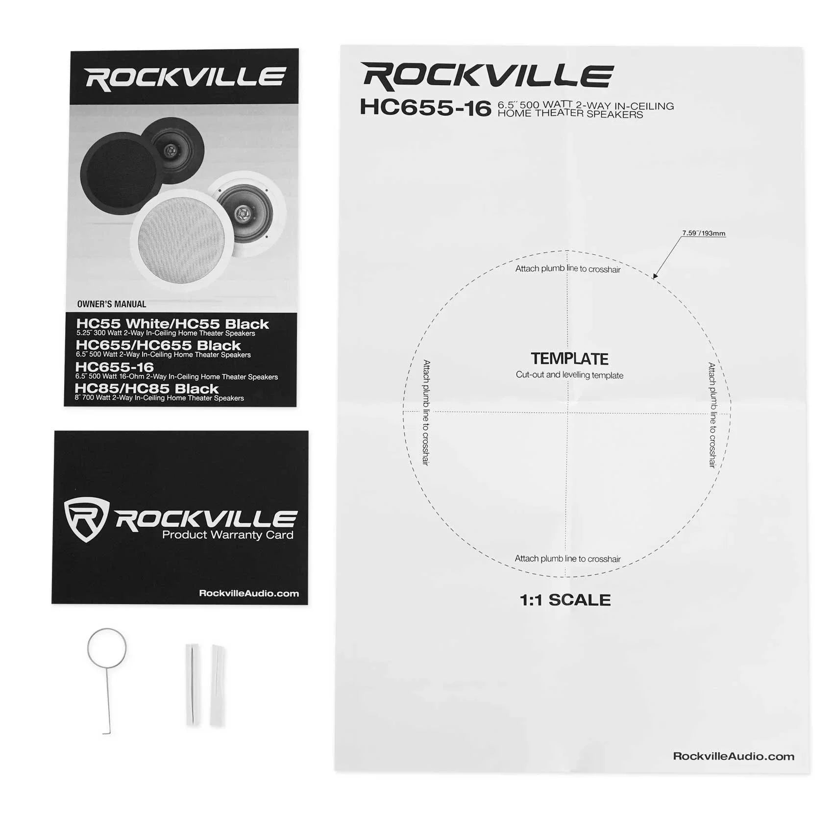 Amp/Home Rockville Ceiling 6.5" Theater Receiver+(8) Speakers LED White Tube