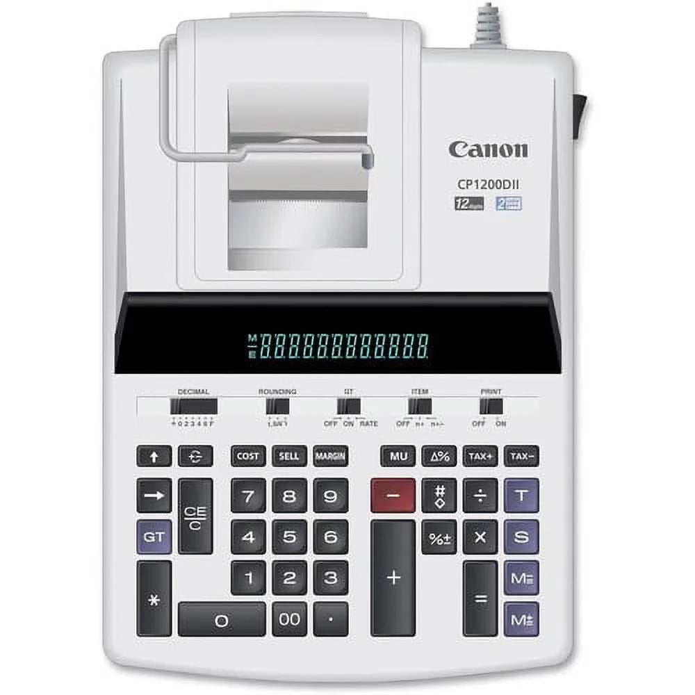 12-Digit 4.3L/Sec Calculator, CP1200DII Desktop Print, BK/RD Commercial Canon Printing